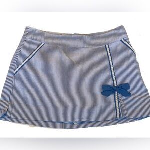 Lilly Pulitzer Blue and White Striped Skort with Bow💙